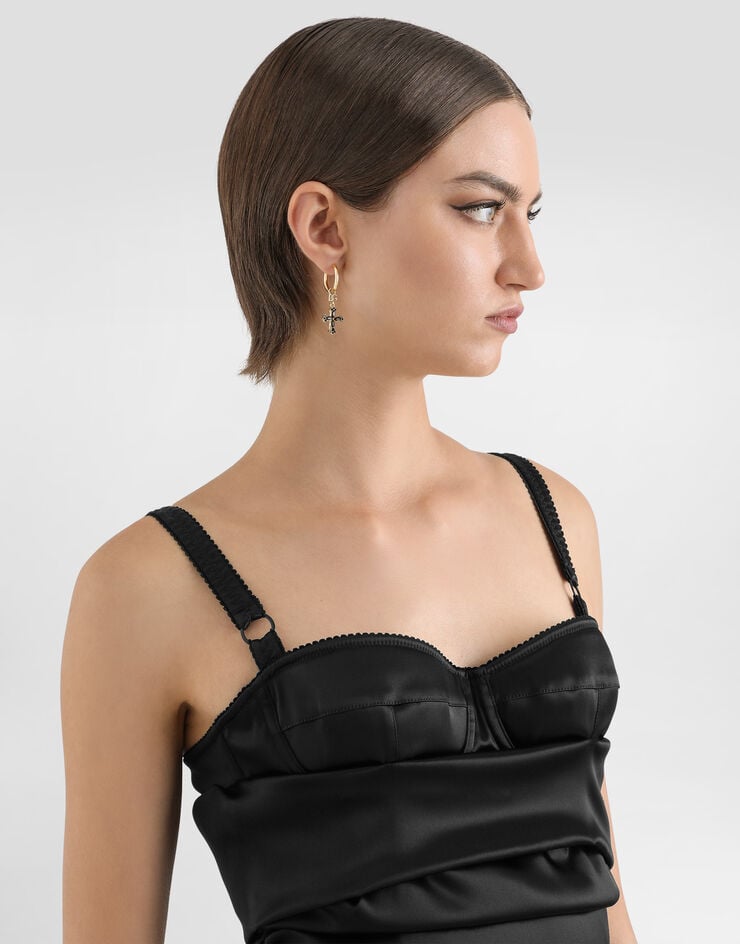 Dolce & Gabbana Hoop earrings with crosses and rhinestones Gold WEQ4S1W1111