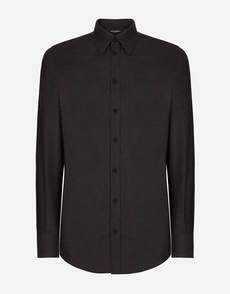 Dolce & Gabbana Cotton Martini-fit shirt Multicolor G5LP8TFM5GL