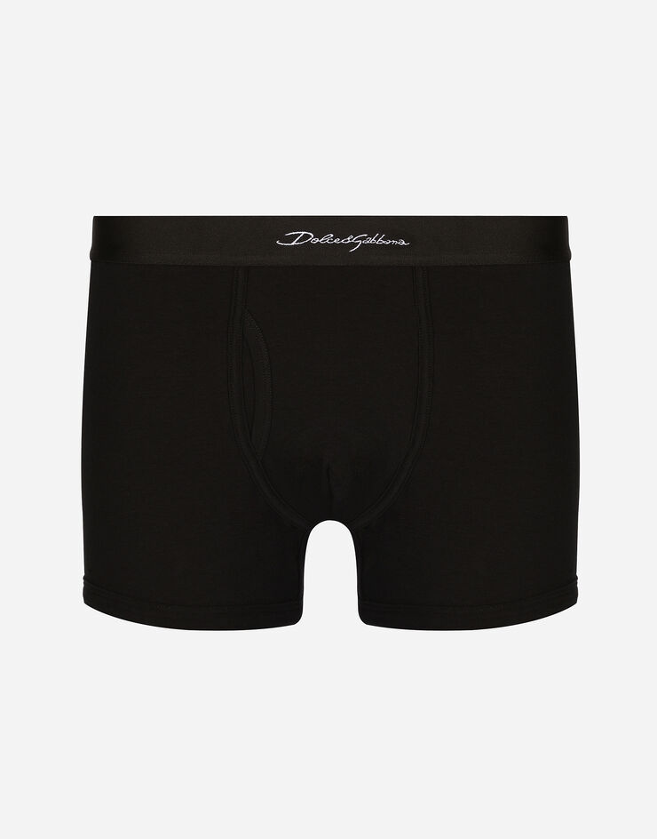 Dolce & Gabbana Boxer regular jersey cotone bielastico Nero M4F39JONR21