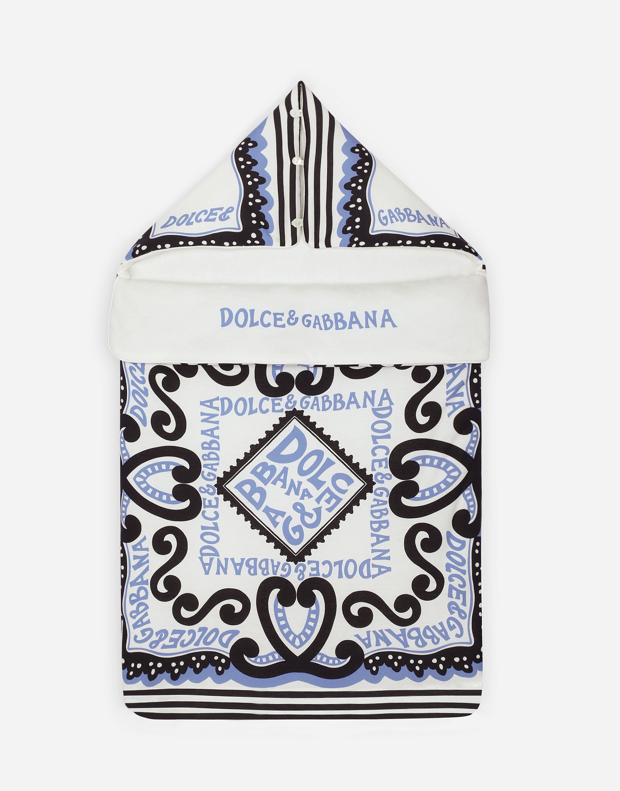 Dolce & Gabbana Saco de dormir en punto con estampado Marina Beige LNJAD8G7L5F