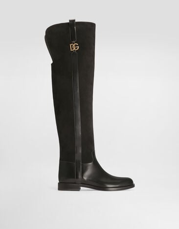 Dolce & Gabbana Suede riding boots Black CU1314A3S68