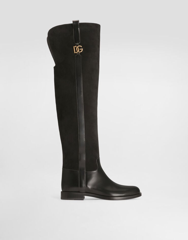 Dolce & Gabbana Suede riding boots Dolce & Gabbana Suede riding boots Black CU1314A3S68