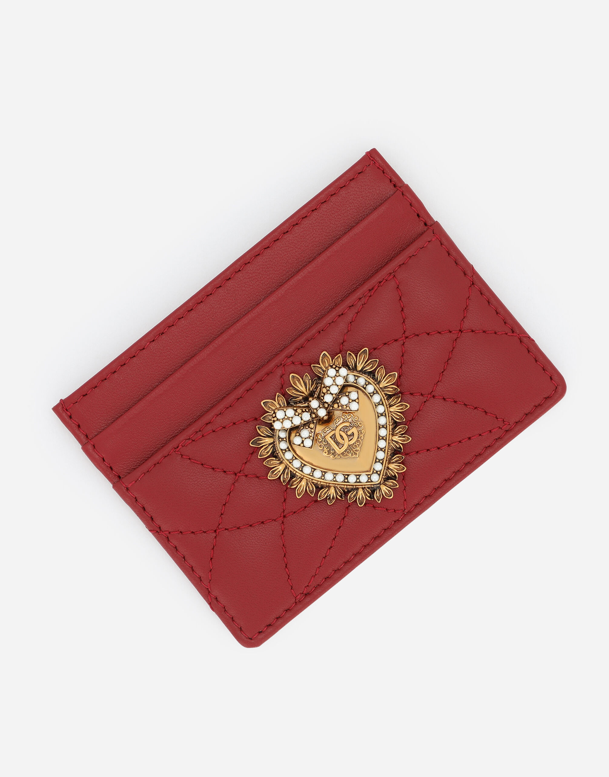 Porta carte di credito Devotion in Rosso da Donna Dolce Gabbana