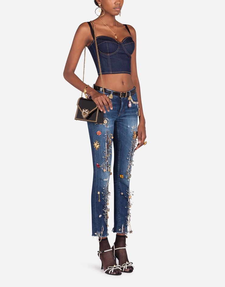Dolce & Gabbana Pretty fit jeans with decoration BLUE FTAH7ZG8CI1