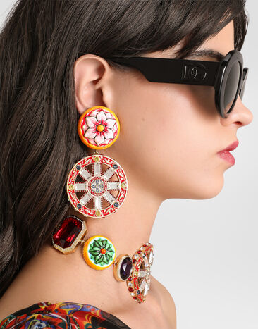 Dolce & Gabbana Carretto wheel clip earrings Dolce & Gabbana Carretto wheel clip earrings Multicolor WES6C6W1111