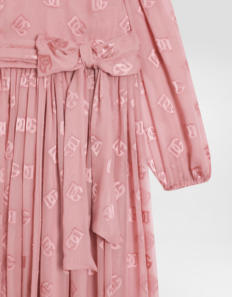 Dolce & Gabbana Jacquardkleid mit DG-Logo Rosa L54DE7FJTBR