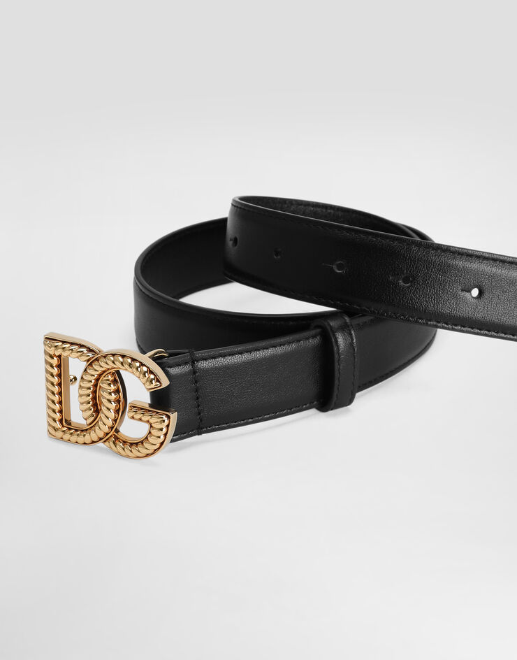 Dolce & Gabbana Ceinture à logo DG Noir BE1663AV956