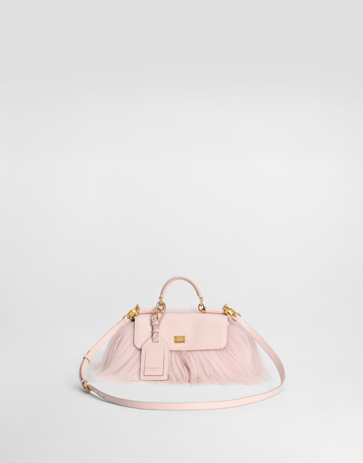 Dolce & Gabbana Mini My Sicily handbag in long-hair goat fur and plongé calfskin Multicolor BB7864B0683