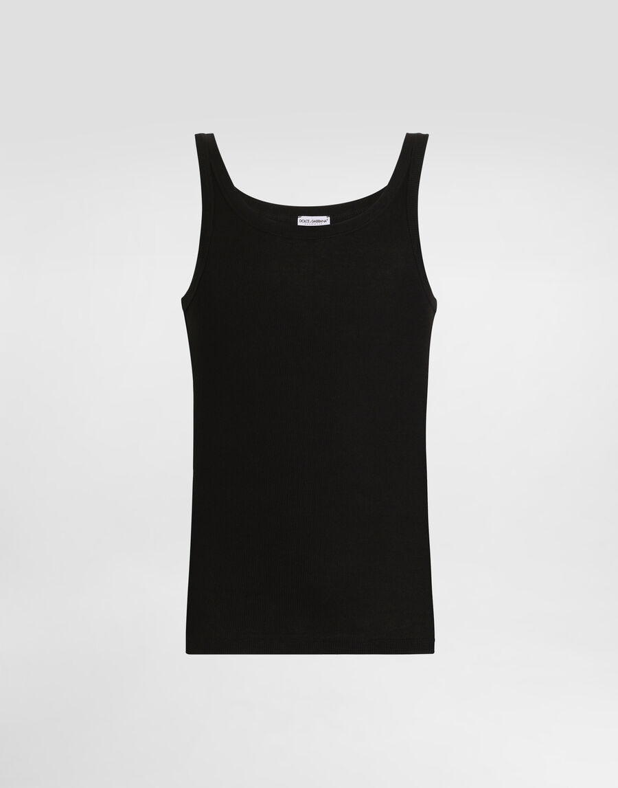 Fine-rib cotton singlet