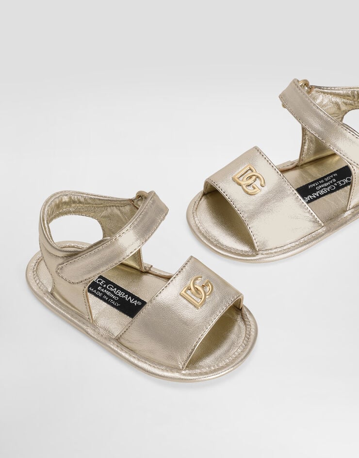 Dolce & Gabbana Laminated nappa leather sandals Grey DK0157AJ133