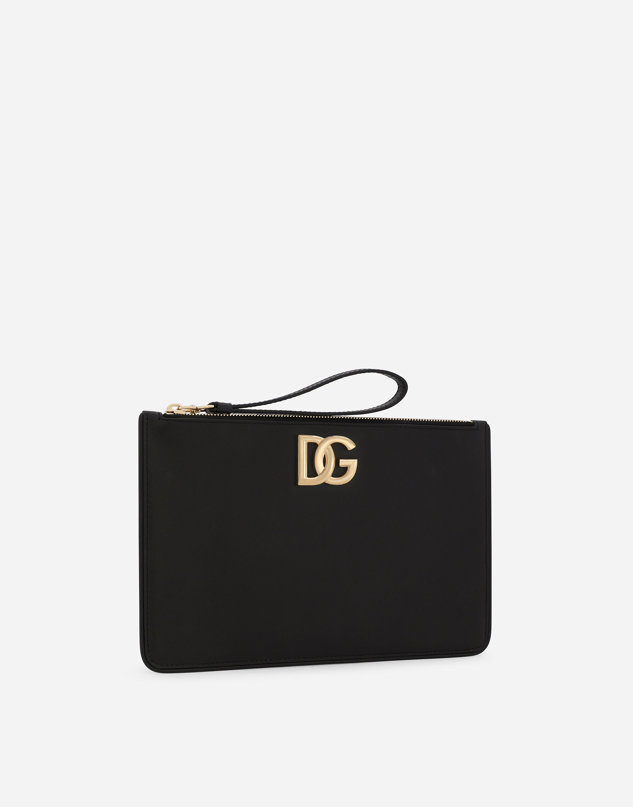Calfskin clutch with DG logo in Black for Women | Dolce&Gabbana® US