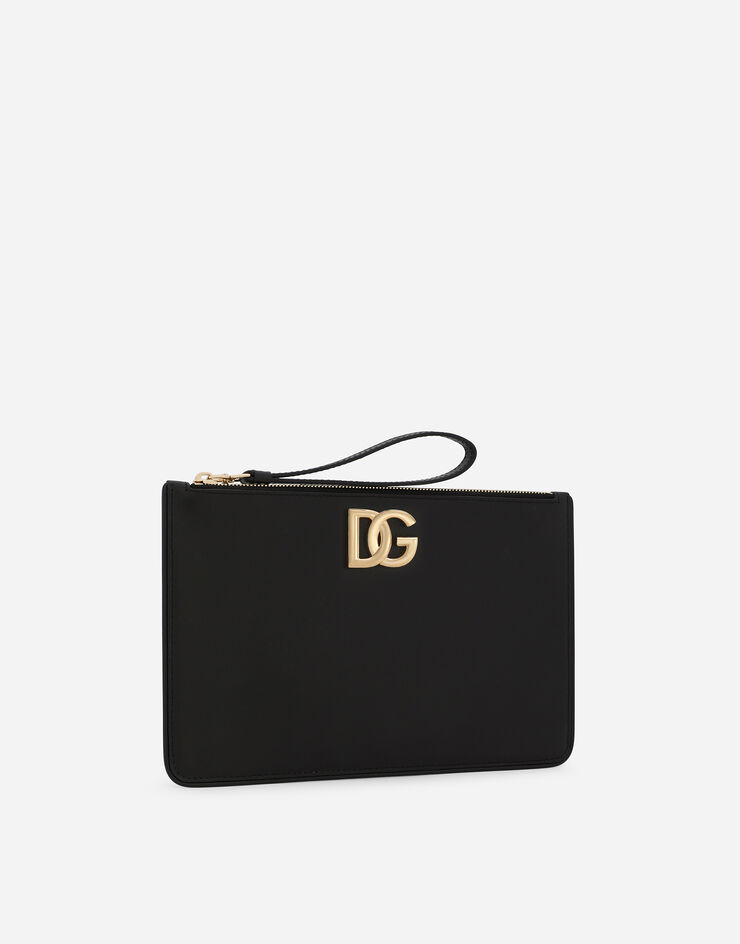 Dolce & Gabbana Calfskin clutch with DG logo Black BI1443AW576