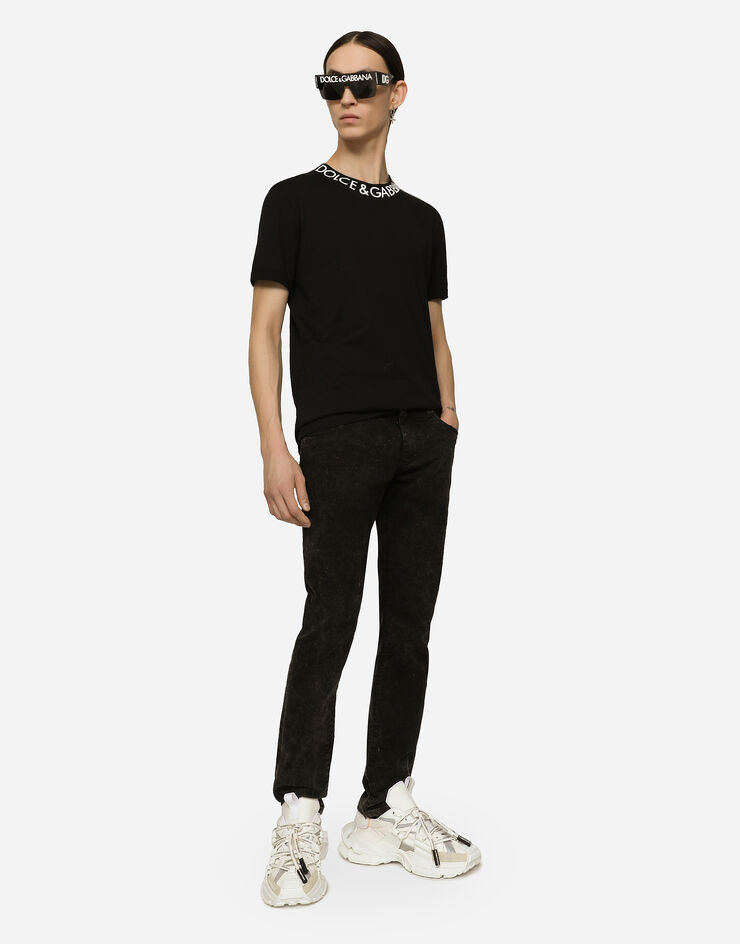 Dolce & Gabbana Marble-effect skinny stretch jeans Multicolor GY07LDG8HD5