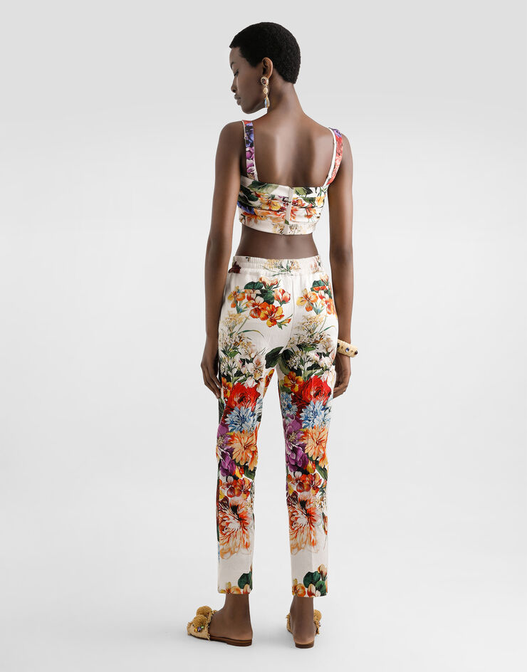 Dolce & Gabbana Flower bouquet-print trousers Print FTDCZTFSRQU