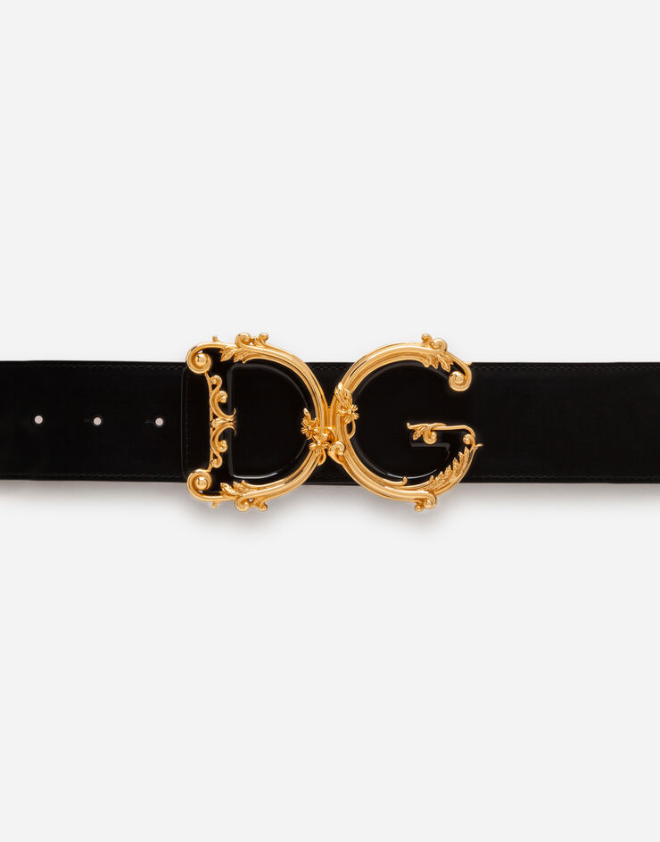 Dolce & Gabbana Ledergürtel mit barockem DG-logo SCHWARZ BE1336AX095