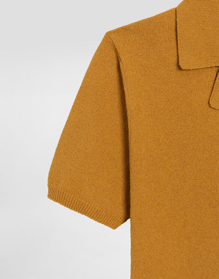 Dolce & Gabbana قميص بولو من تريكو كتان وقطن Yellow GXZB1ZJGMGX