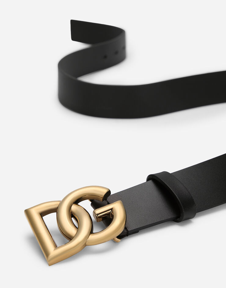 Dolce & Gabbana Lux leather belt with crossover DG logo buckle Mehrfarbig BC4644AX622