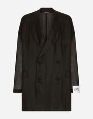 Dolce & Gabbana Oversize double-breasted linen jacket Multicolor G2SJ2TFU4KJ