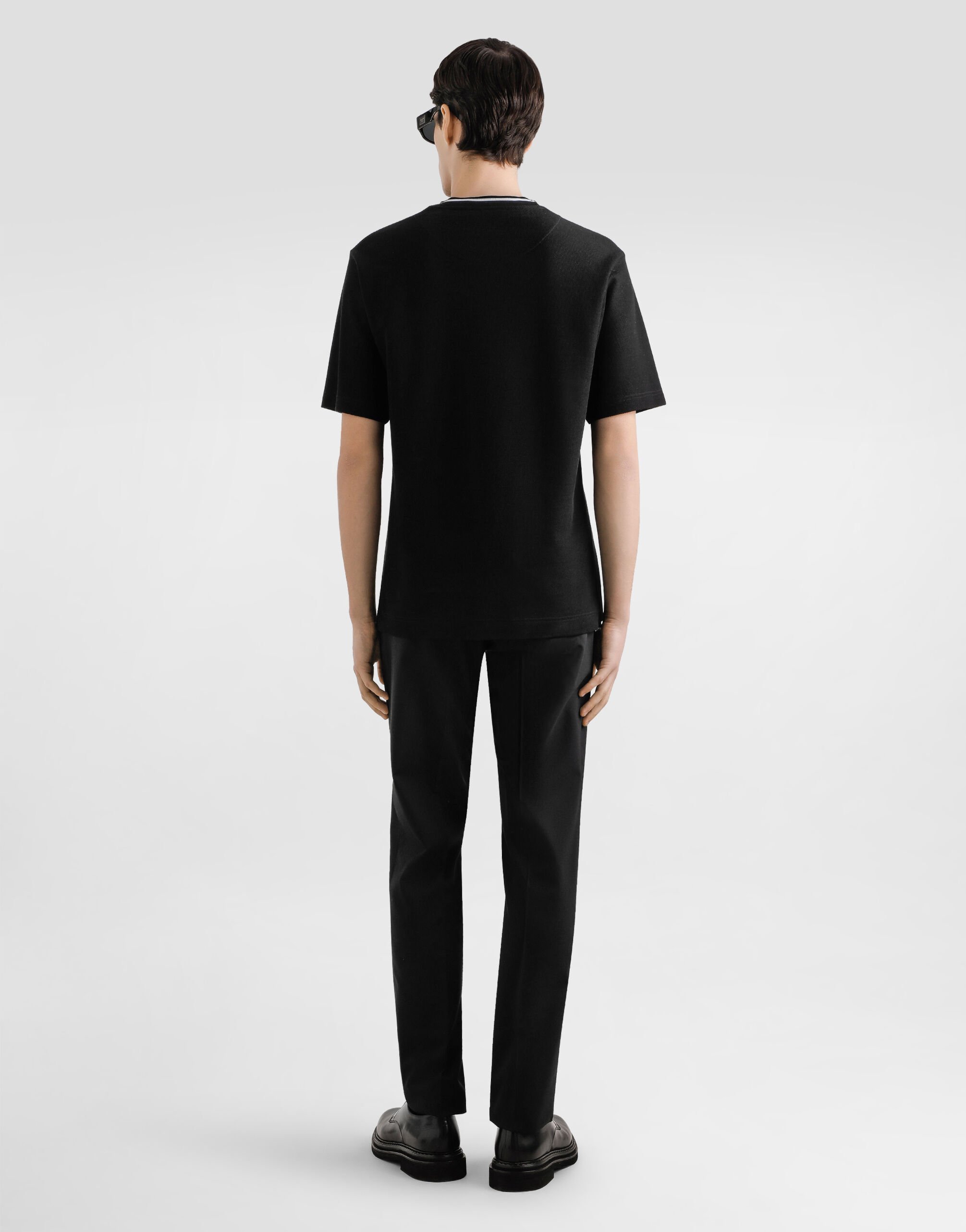 Cotton piqué t-shirt in Black for Men | Dolce&Gabbana® US