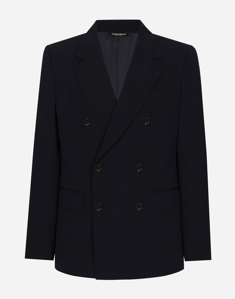Wool twill double-breasted jacket
