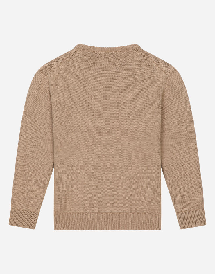 Dolce & Gabbana Pullover in cotone con logo Dolce&Gabbana Beige L4KWE2JBCE0