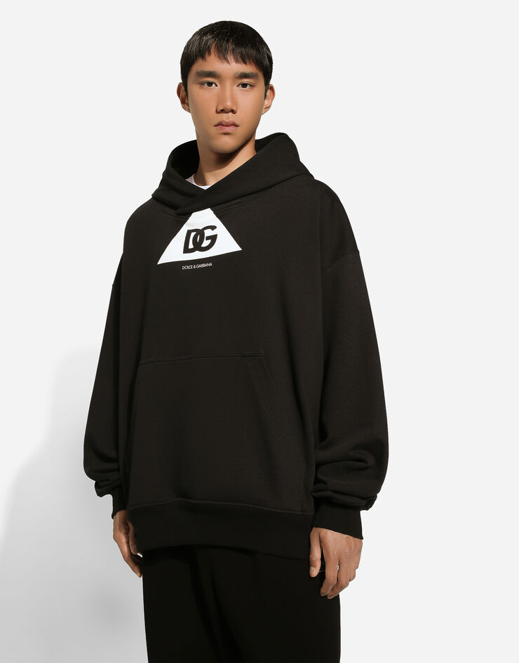 Dolce & Gabbana Sweat-shirt à capuche et imprimé logo DG Noir G9AKPTG7L3R