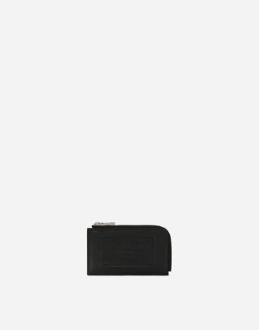 Dolce & Gabbana Calfskin card holder with raised logo Black BP1321AZ602