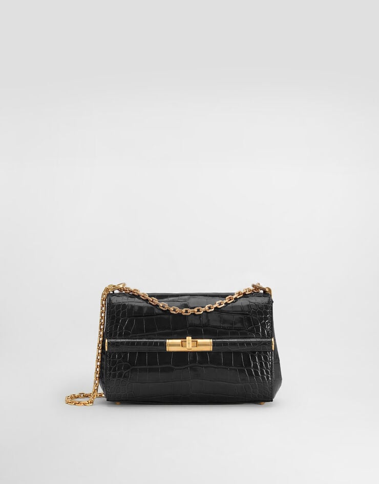 Dolce & Gabbana Mini sac City Marlene en cuir d’alligator brillant Dolce & Gabbana Mini sac City Marlene en cuir d’alligator brillant Noir BB7766A2R08