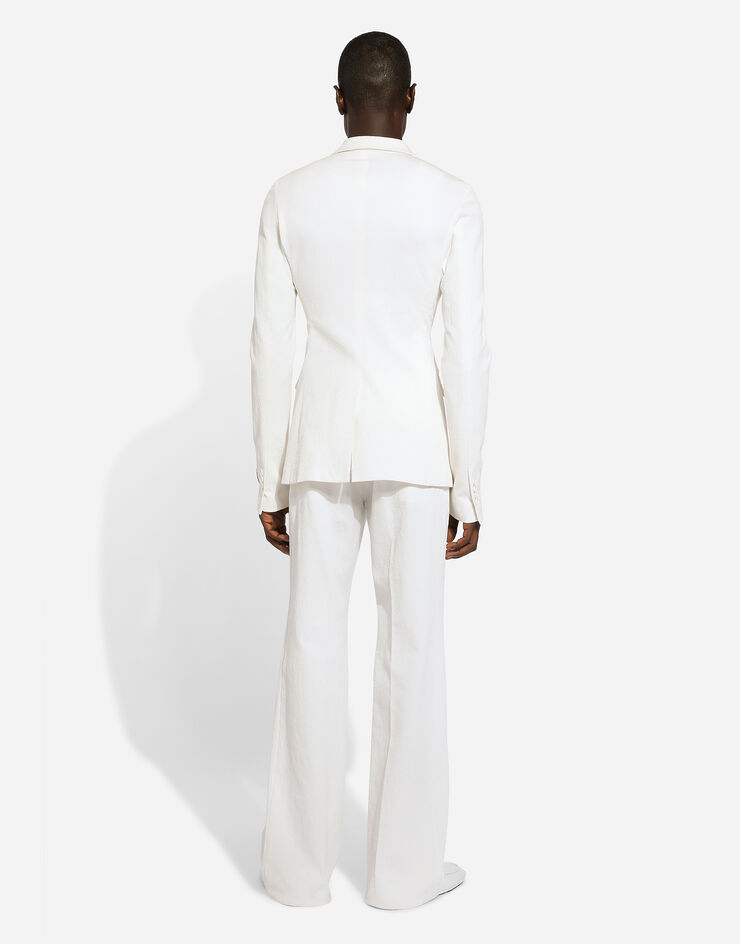 Dolce & Gabbana Einreihige Jacke eng anliegend aus Baumwollstretch White G2TN2TFU9AT