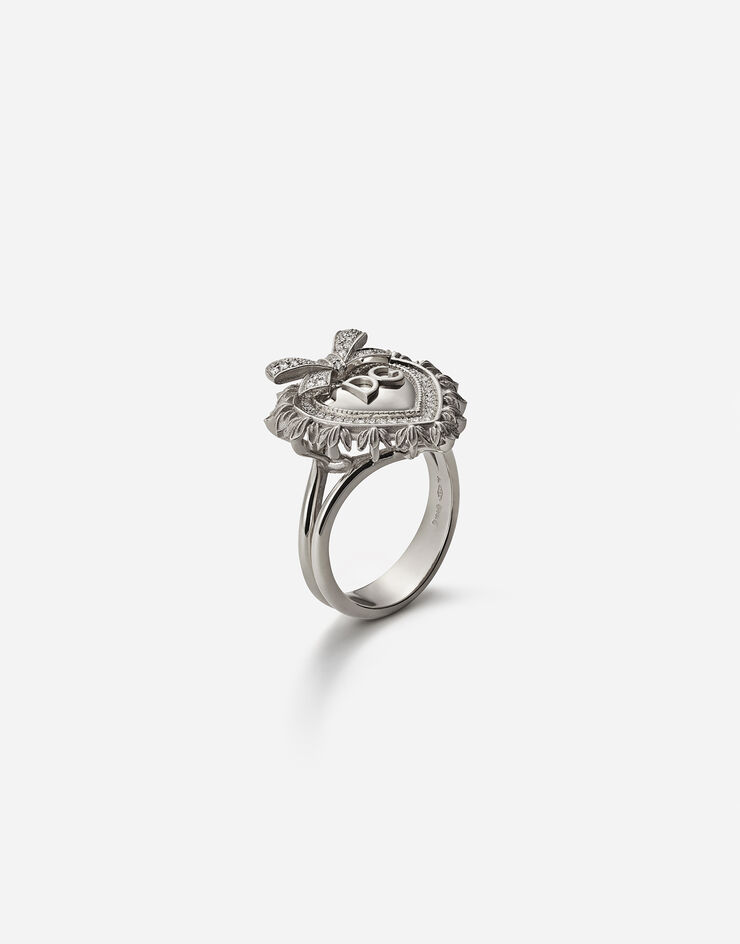 Dolce & Gabbana Devotion ring aus weissgold mit diamanten WEISSGOLD WRLD1GWDWWH