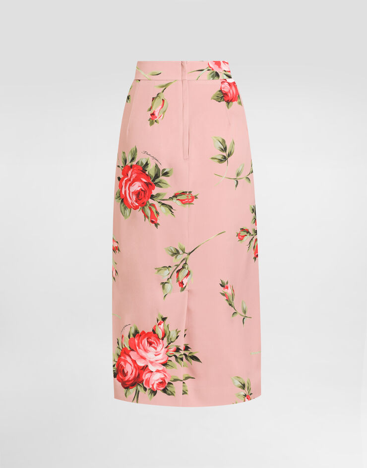 Dolce & Gabbana Gerader Rock mit Rosenbouquet-Print Dolce & Gabbana Gerader Rock mit Rosenbouquet-Print Multicolor F4CS8TFSA8Q