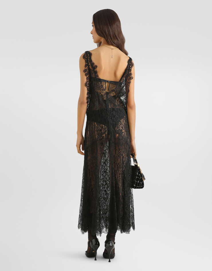 Dolce & Gabbana Chantilly lace slip dress Black F613NTILMDP