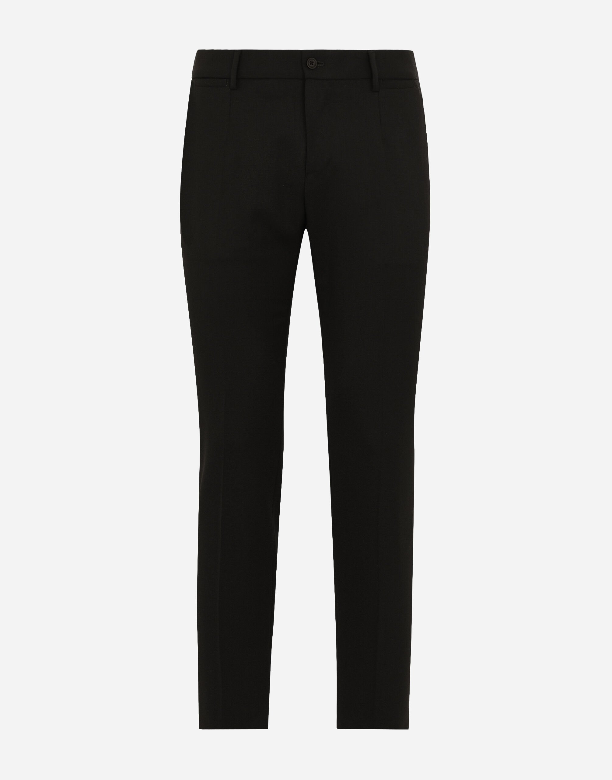 Dolce & Gabbana Pantalón en sarga de lana elástica Plateado G2QU6TFLSEP