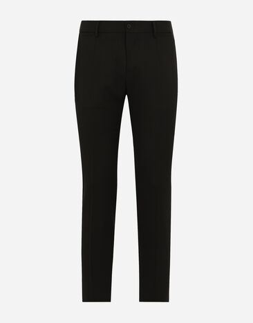 Dolce & Gabbana Pantalon en sergé de laine stretch Argent G2QU6TFLSEP