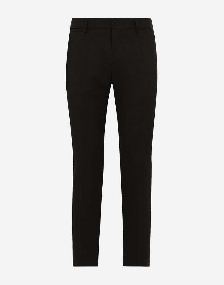 Dolce & Gabbana Pantalón en sarga de lana elástica Negro GY7BMTGH168