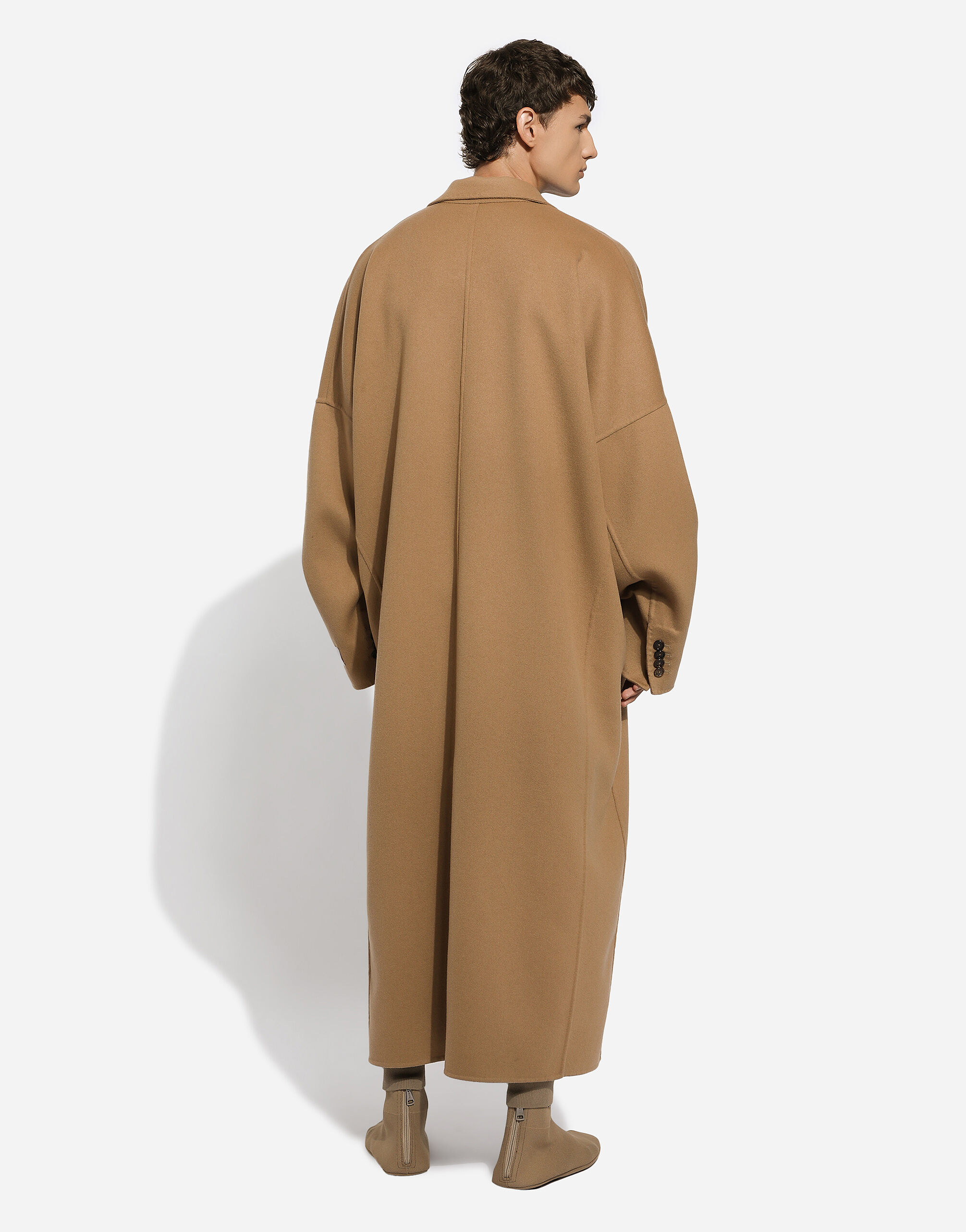 Double breasted double cashmere coat in Beige for Men Dolce Gabbana