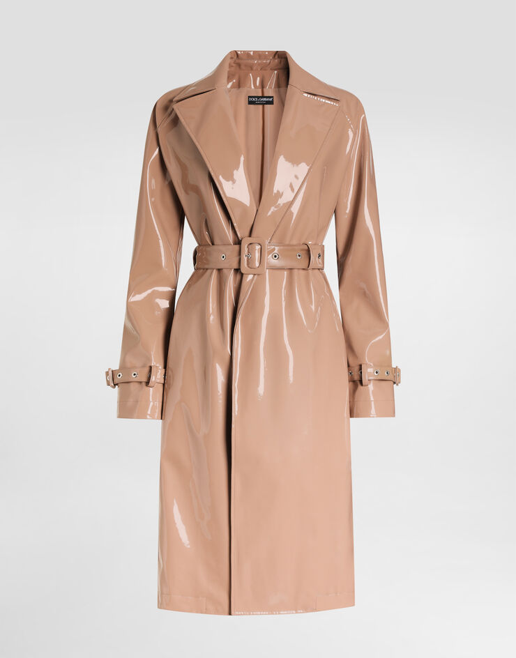 Dolce & Gabbana Trench in ecopelle spalmato Cipria F0W3WTFUSW7