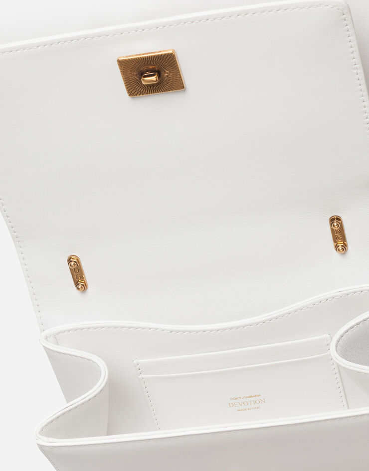 Dolce & Gabbana Borsa Devotion piccola a tracolla in nappa matelassé Bianco BB6880AV967