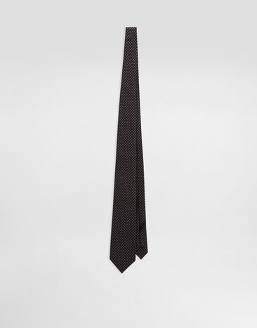 Dolce & Gabbana Cravatta in jacquard con microdisegni Grigio GT147EG0JSB