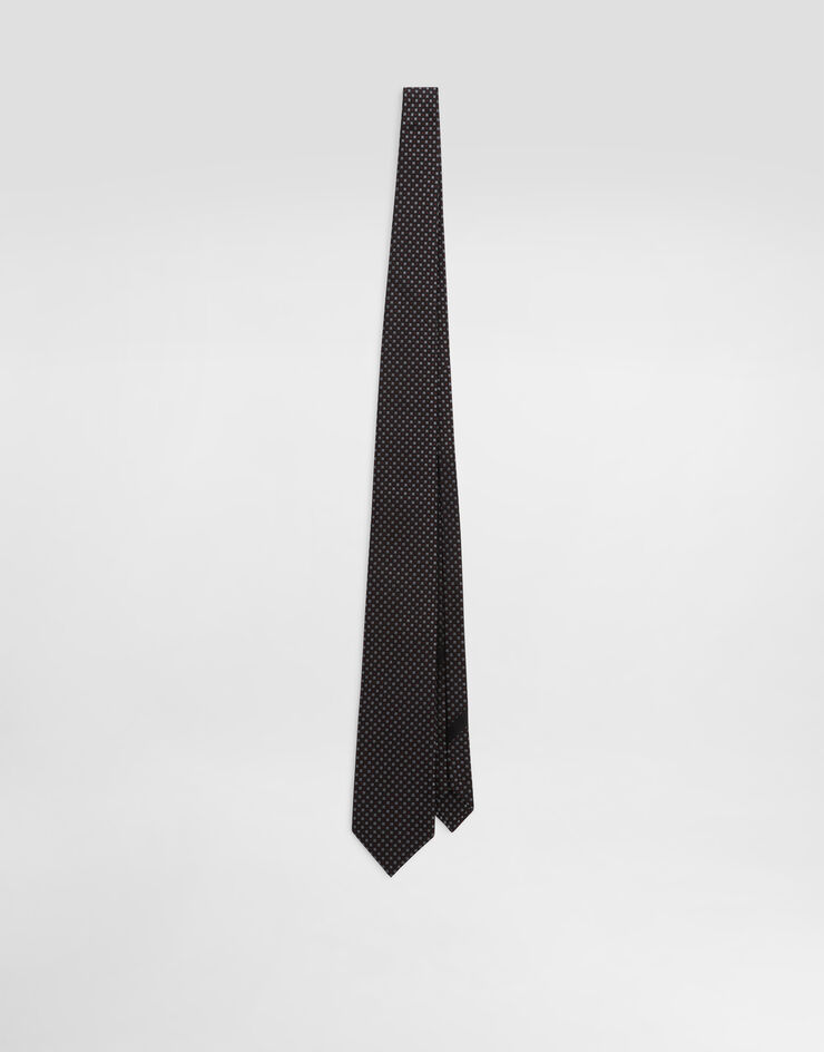 Dolce & Gabbana Micro-design jacquard tie Grey GT147EG0JSB