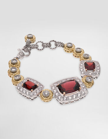 Dolce & Gabbana Eleganza Bracelet 18-carat white and rose gold, garnets, and sapphires White WBSA4GWGAR1