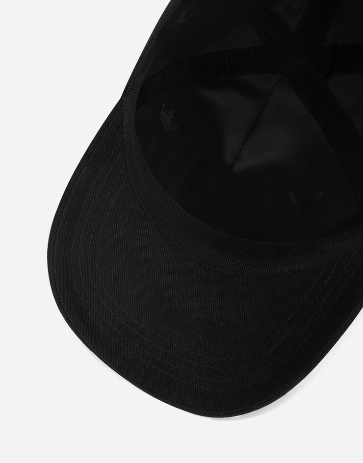 Dolce & Gabbana Cappello da baseball cotone con ricamo DG Nero GH706ZGF654