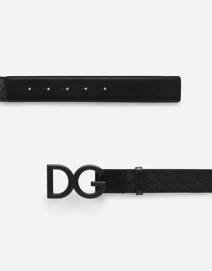 Dolce & Gabbana Tape belt with rubberized DG detail 黑 BC4345AJ834