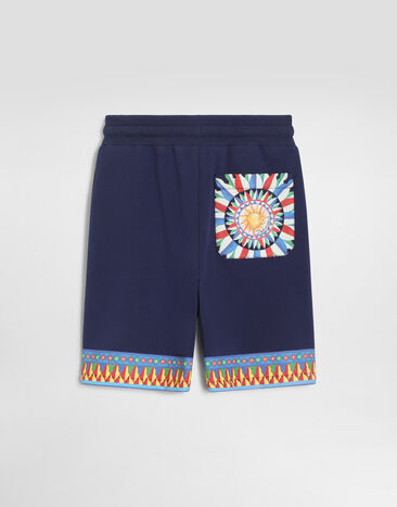 Dolce & Gabbana Bermudas en felpa con estampado carretto Blue L4JQXSG7P9H