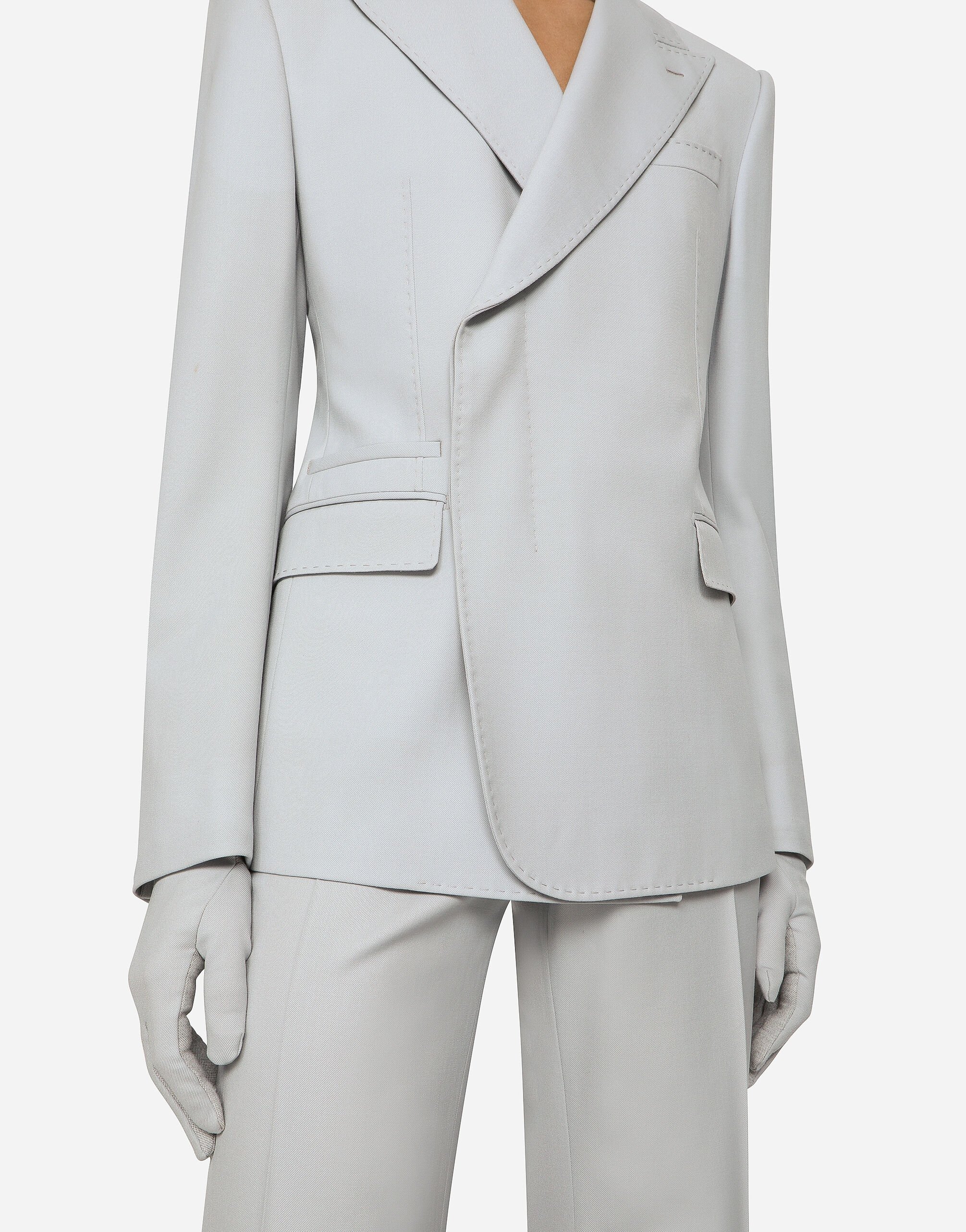 Double-breasted stretch wool Sicilia-fit jacket in Grey for Men |  Dolce&Gabbana® US