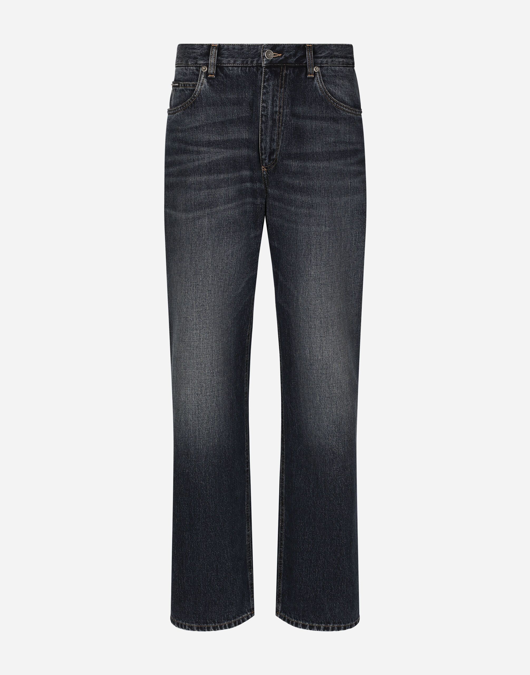 Dolce & Gabbana Jeans over denim lavato blu Nero G2PS2THJMOW