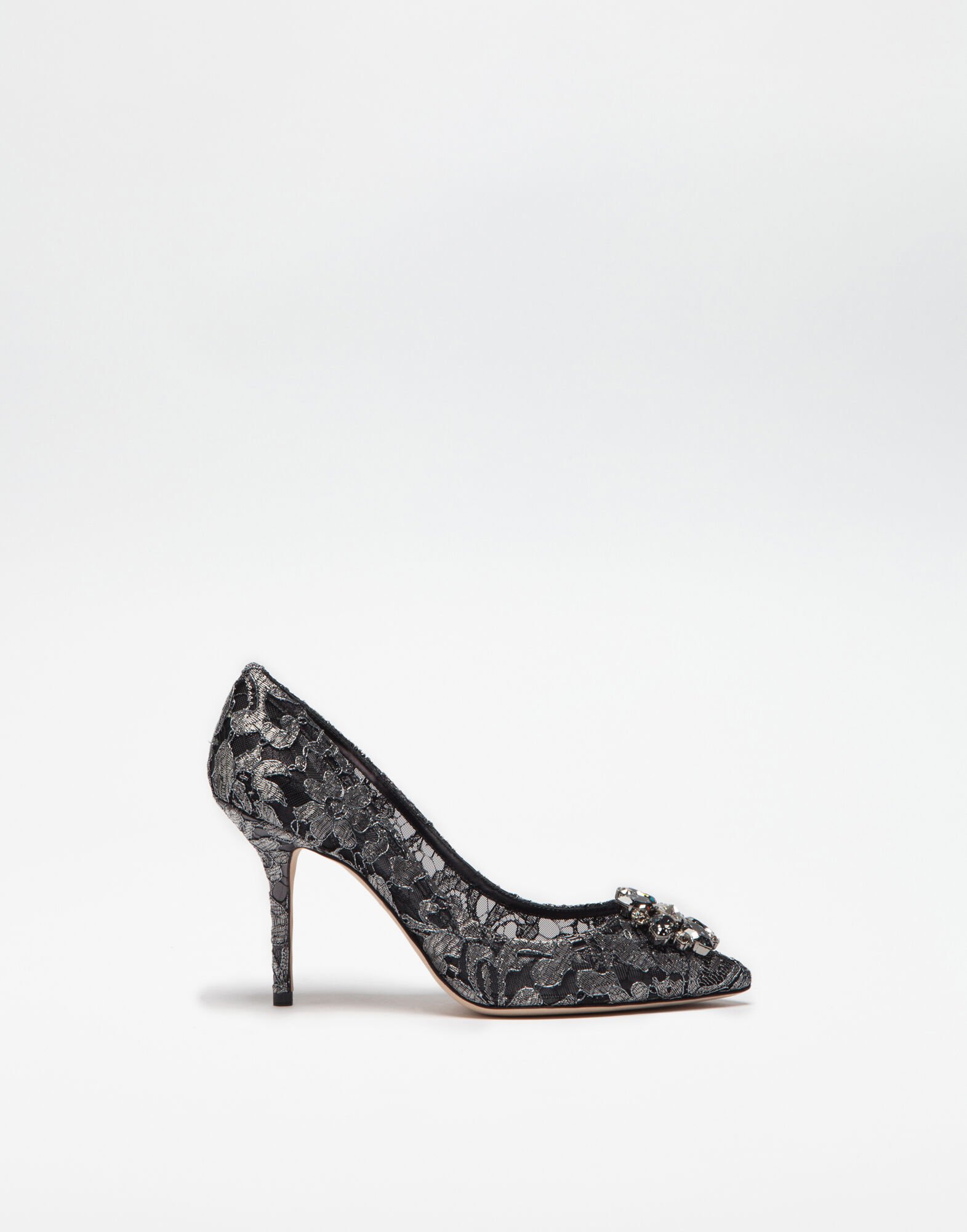 Dolce & Gabbana Lurex lace rainbow pumps with brooch detailing Sand CQ0023AG667