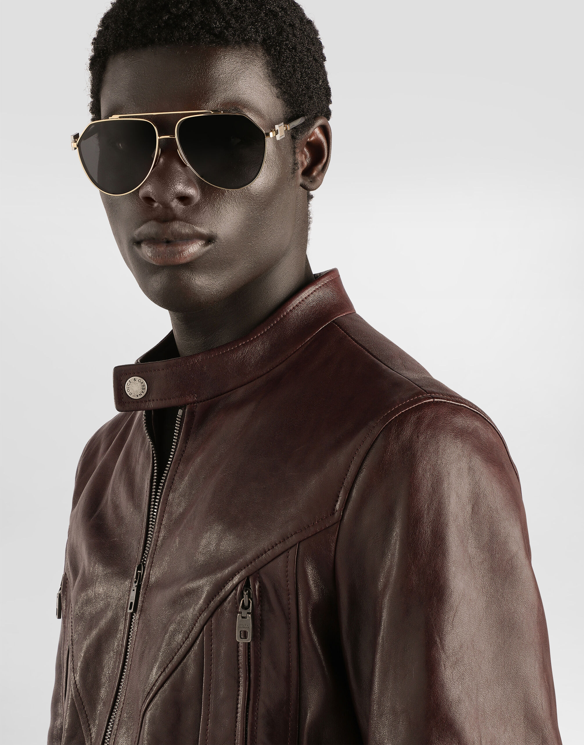 Lambskin nappa leather jacket in Purple for Men | Dolce&Gabbana®