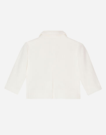 Dolce&Gabbana Classic single-breasted textured jersey jacket White L0EGG6HU7OM
