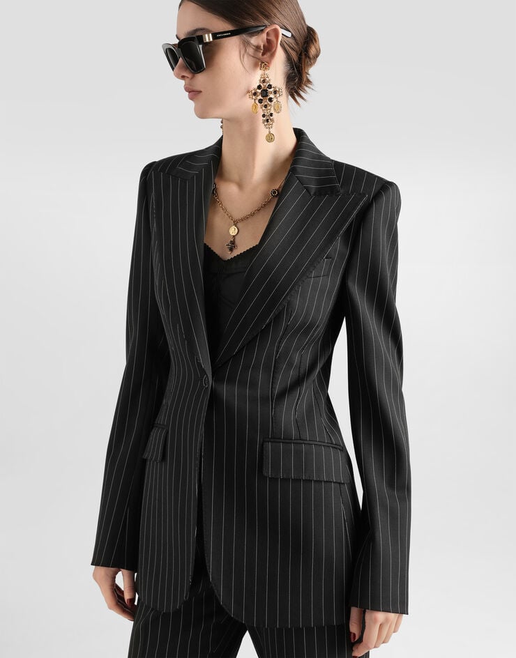 Dolce & Gabbana Turlington single-breasted jacket in pinstripe wool Dolce & Gabbana Turlington single-breasted jacket in pinstripe wool Multicolor F29QGTFRZAT
